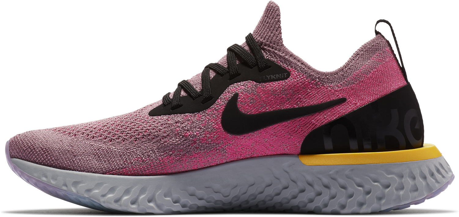 Nike Epic React Flyknit Sneaker Pink Black PNG image