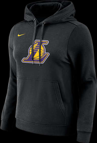 Nike Lakers Logo Hoodie Black PNG image