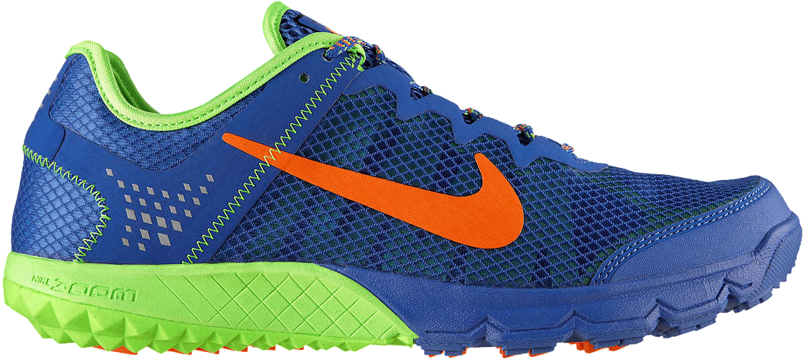 Nike Zoom Running Shoe Blue Green PNG image