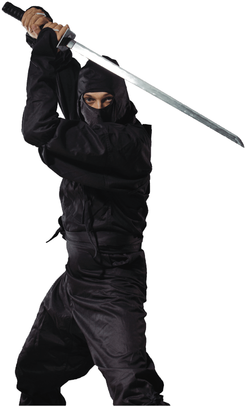 Ninja Warrior Posewith Sword PNG image