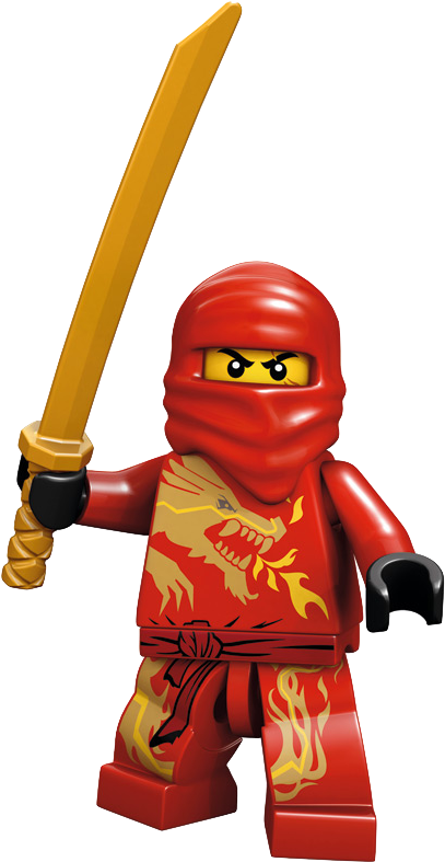 Ninjago Red Ninjawith Golden Sword PNG image