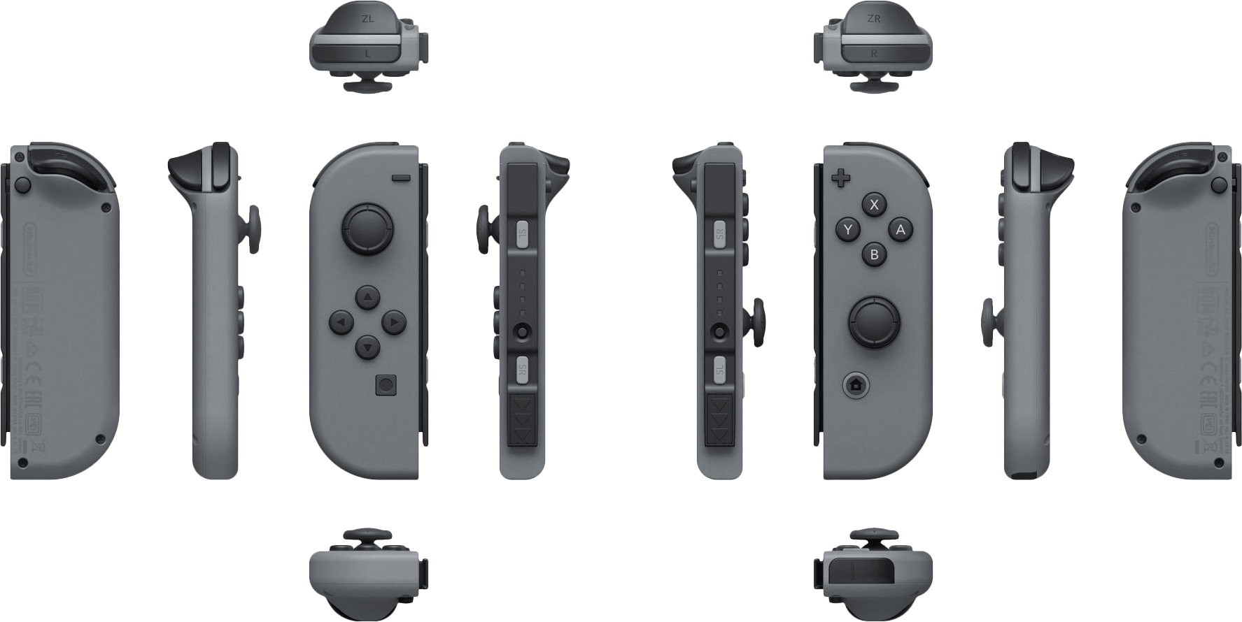 Nintendo Switch Joy Con Controllers Exploded View PNG image