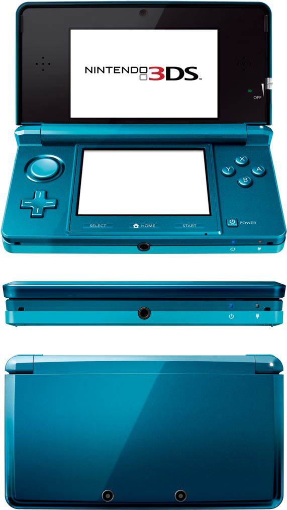 Nintendo3 D S Aqua Blue Openand Closed Views PNG image