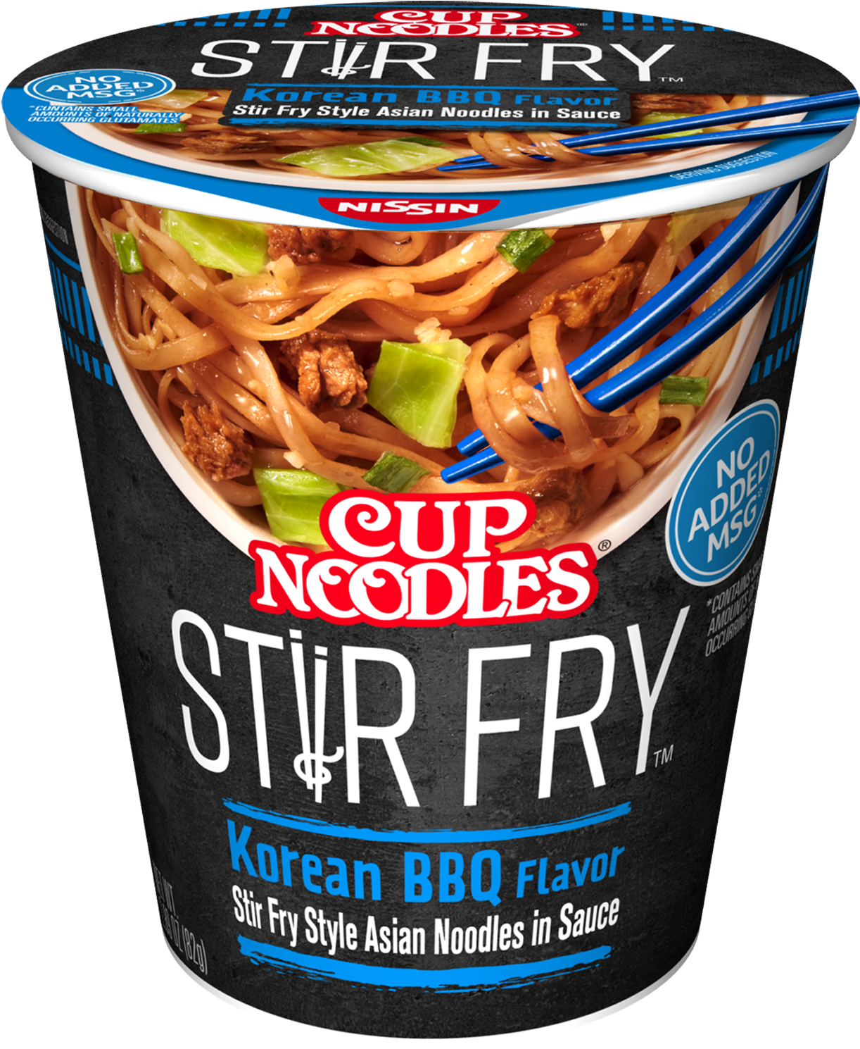 Nissin Cup Noodles Stir Fry Korean B B Q Flavor PNG image