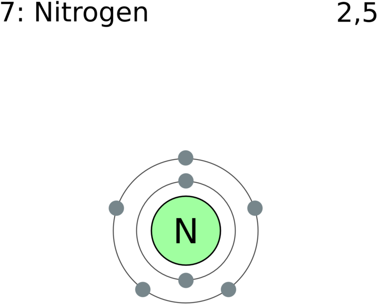 Nitrogen Atom Diagram PNG image