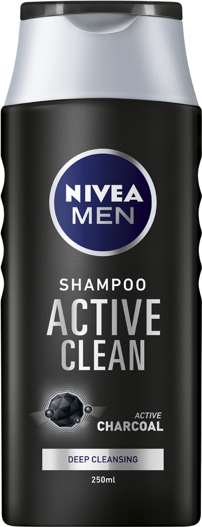 Nivea Men Active Clean Shampoo Bottle PNG image