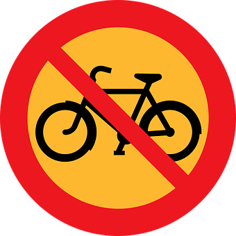 No Bicycles Sign PNG image