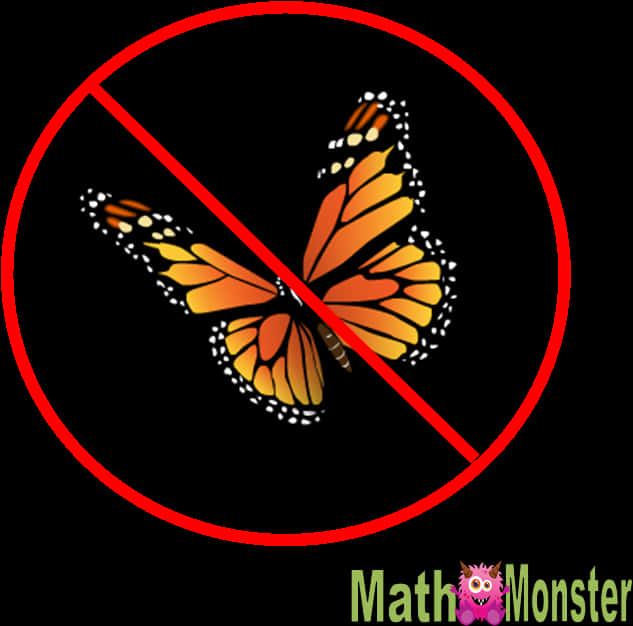 No Butterflies Sign Monarch Graphic PNG image