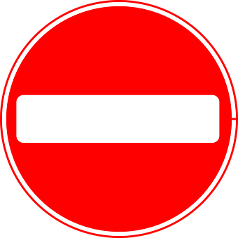 No Entry Sign Redand White PNG image