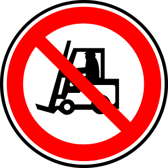 No Forklift Zone Sign PNG image