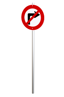 No Left Turn Sign PNG image