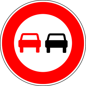 No Overtaking Traffic Sign PNG image