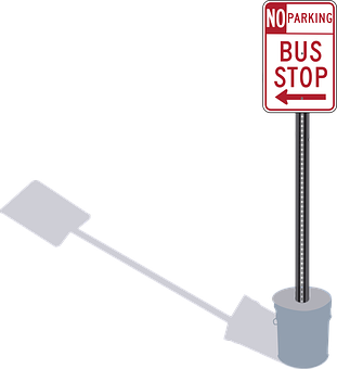 No Parking Bus Stop Sign PNG image