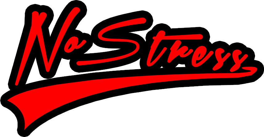 No Stress Redand Black Logo PNG image