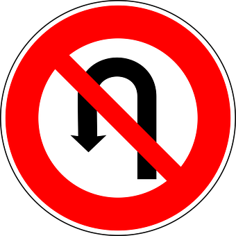 No U Turn Sign PNG image