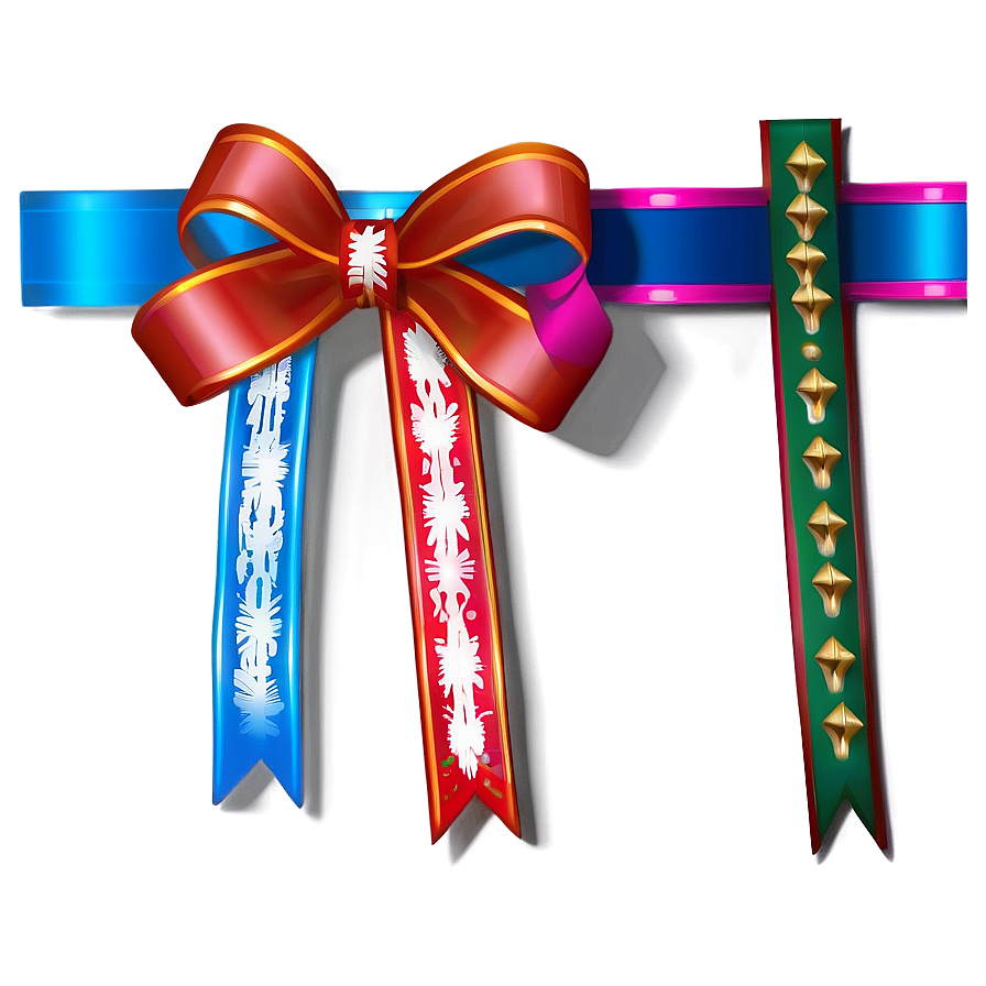 Noel Ribbon And Bow Png Hfm6 PNG image