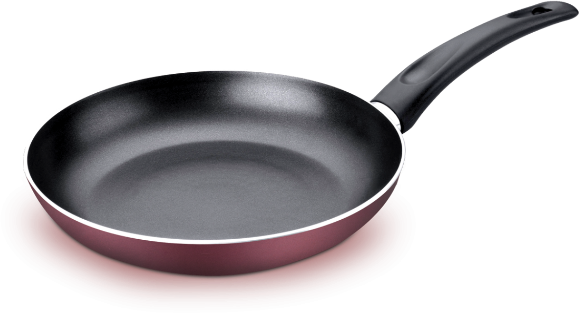Nonstick Frying Pan Red Black PNG image