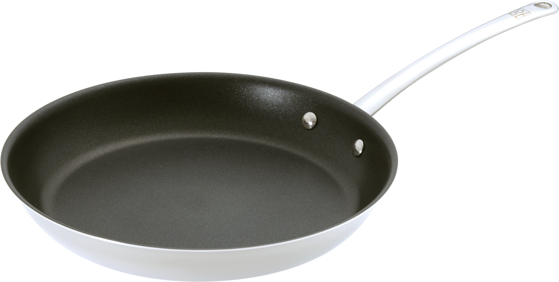Nonstick Frying Pan White Handle PNG image