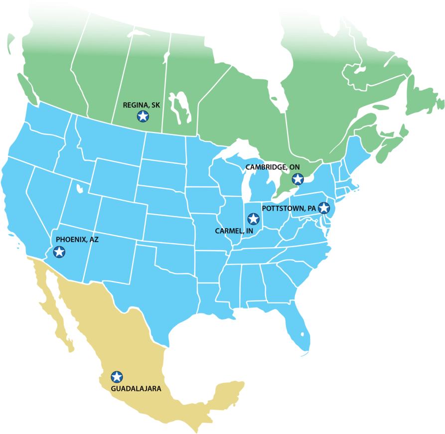 North America Mapwith Star Markers PNG image