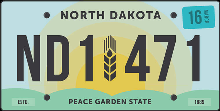 North Dakota License Plate PNG image