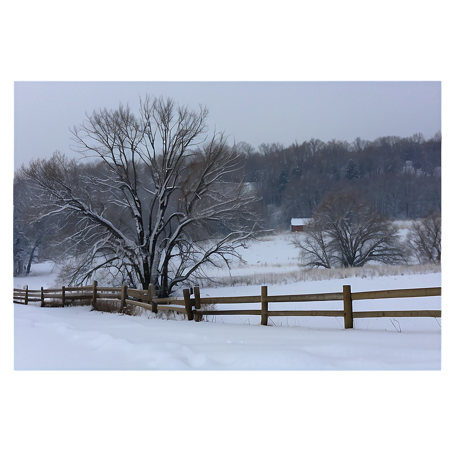 North Dakota Snowfall Scene Png 06252024 PNG image