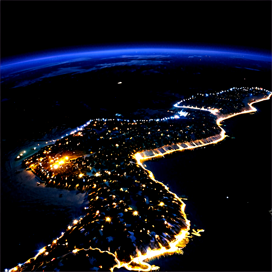 North Korea Night Lights Satellite Png 46 PNG image