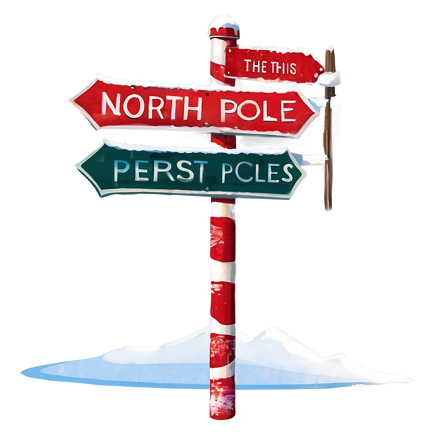 North Pole Signpost Illustration Png 52 PNG image