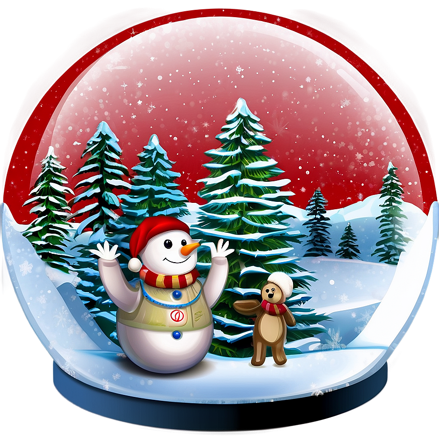 North Pole Snow Globe Scene Png 06122024 PNG image