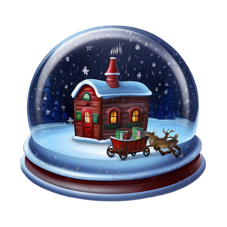 North Pole Snow Globe Scene Png 06122024 PNG image