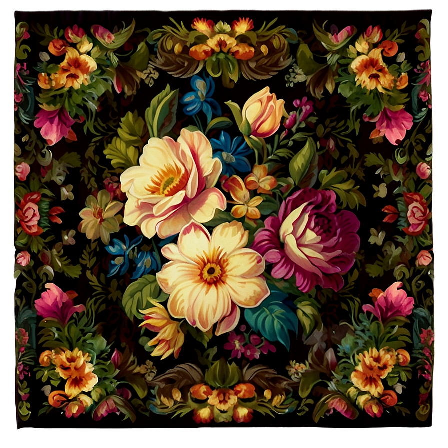 Nostalgic Floral Tapestry Png 06292024 PNG image