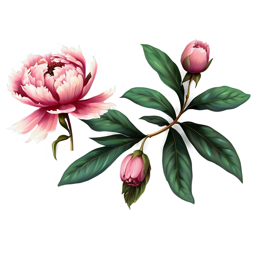 Nostalgic Peony Art Png 46 PNG image