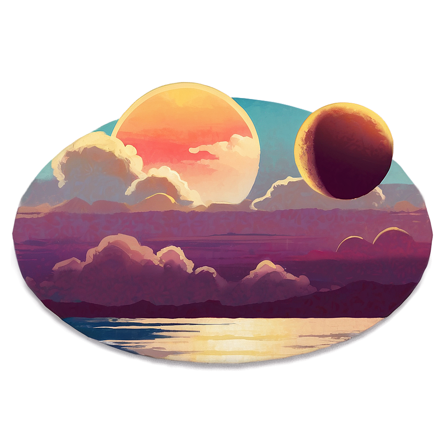 Nostalgic Sunset Horizon Png 06252024 PNG image