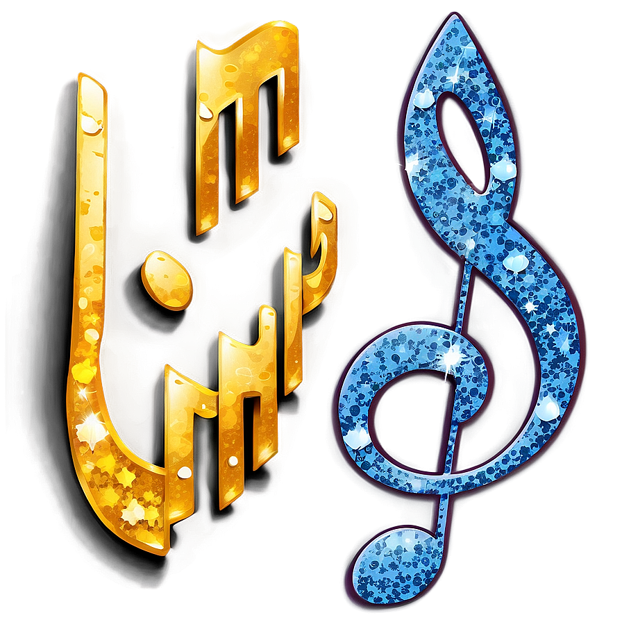 Notas Musicales Glitter Png 19 PNG image