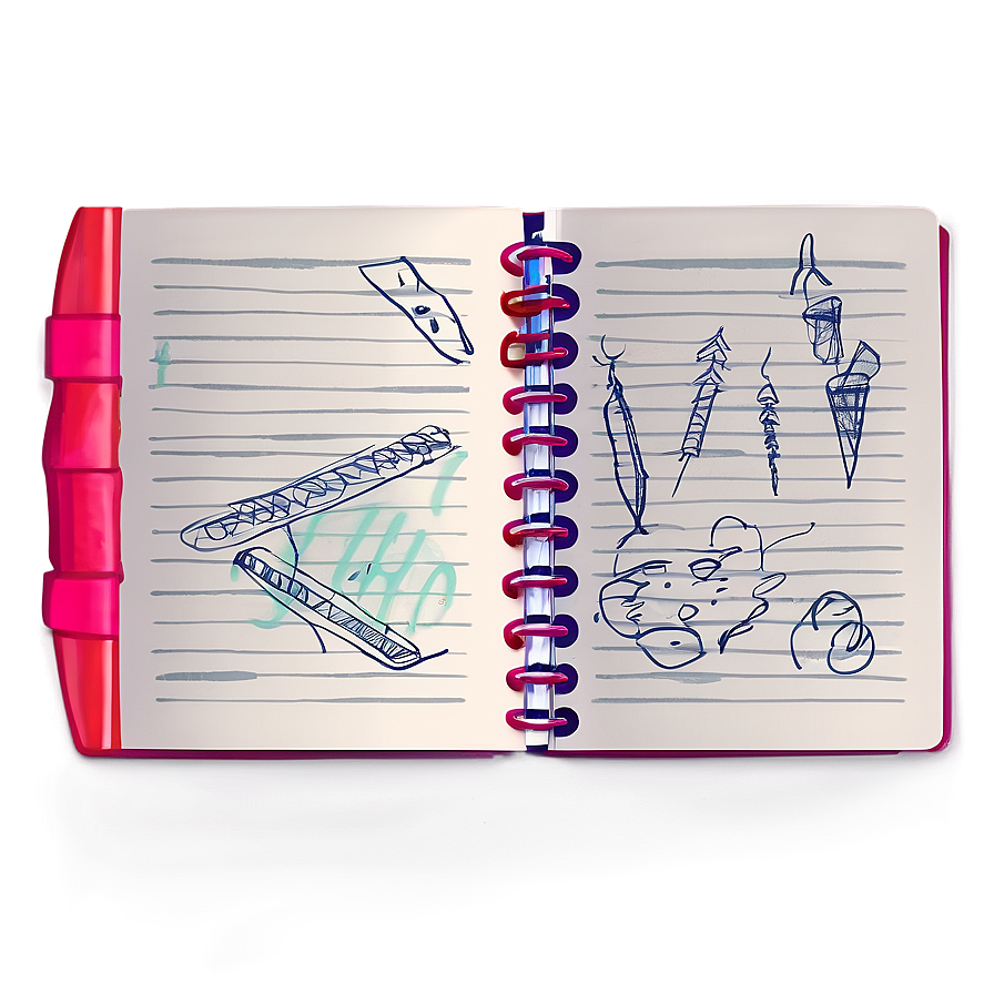 Notebook Paper With Doodles Png 05252024 PNG image