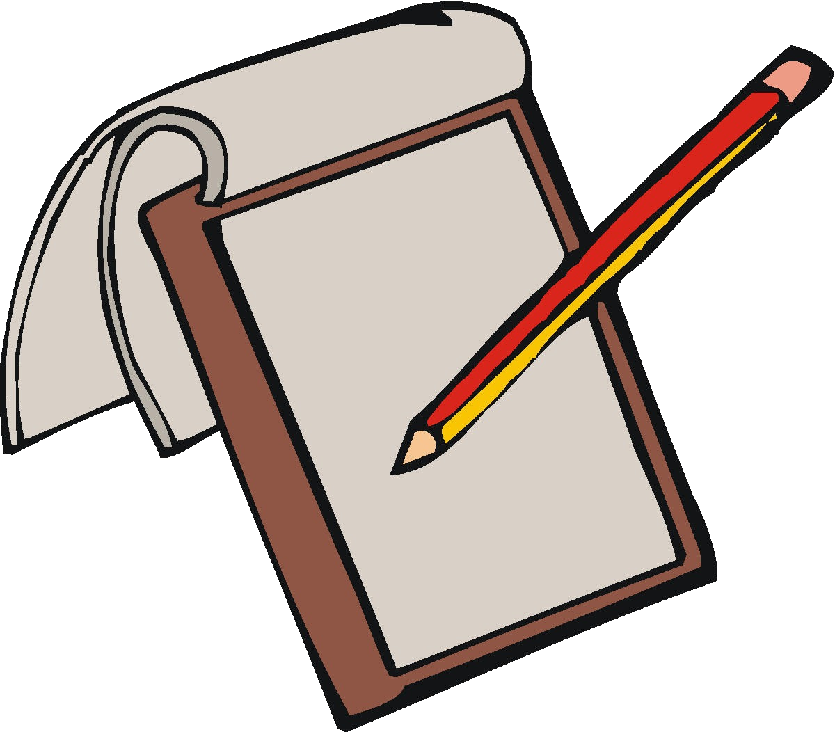 Notepadand Pencil Clipart PNG image