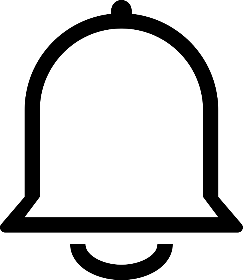 Notification Bell Icon Silhouette PNG image