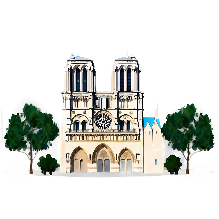 Notre Dame Architectural Icon Png 06252024 PNG image