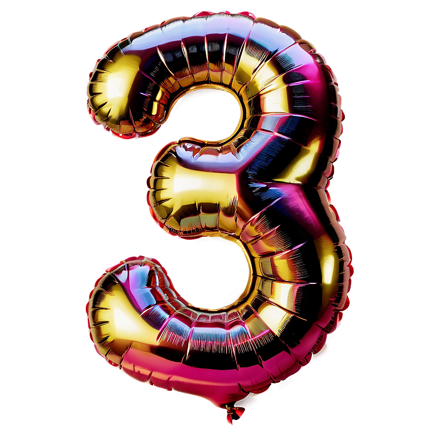 Number 3 Balloons Party Png 05252024 PNG image