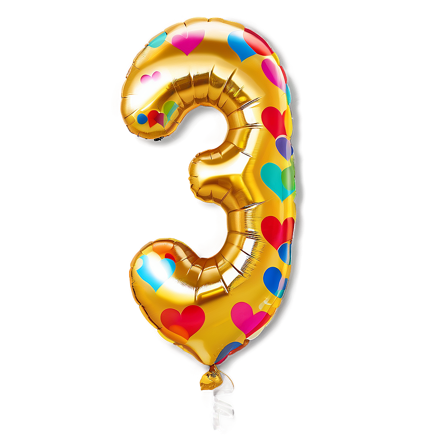 Number 3 Balloons Party Png 29 PNG image