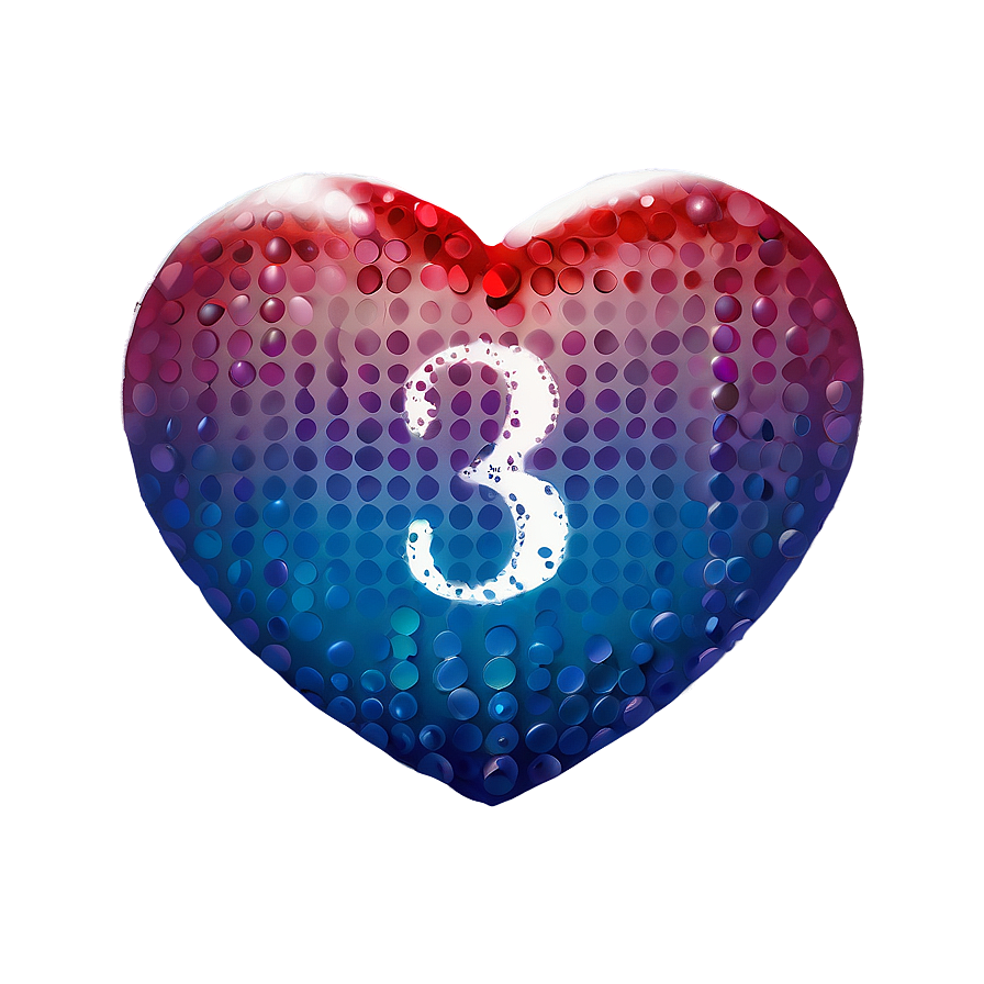 Number 3 In Heart Png Yui44 PNG image