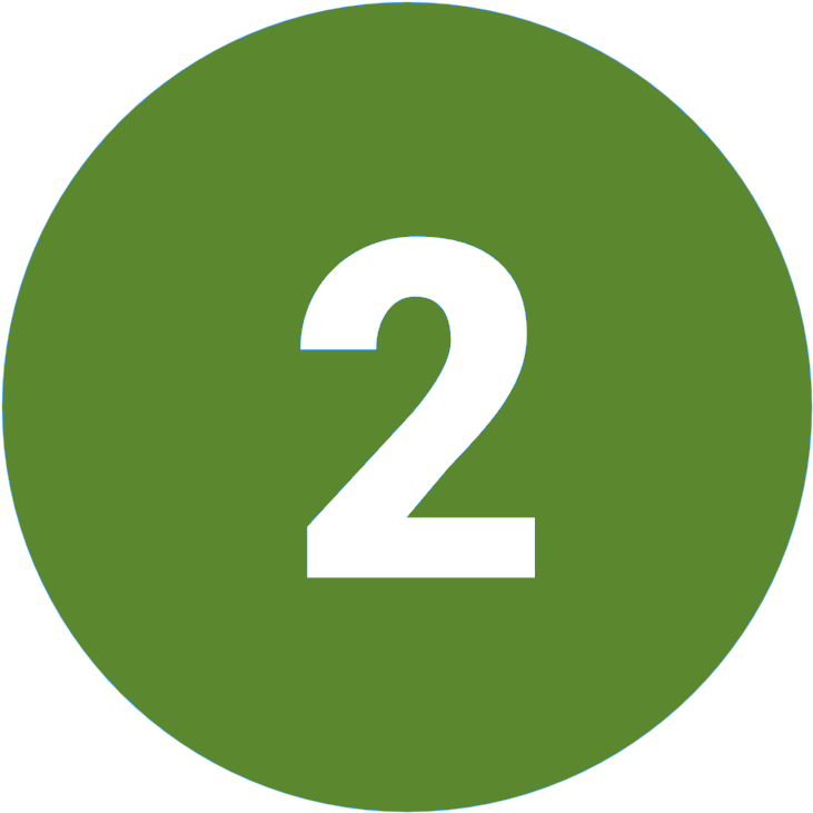 Number2 Green Circle Icon PNG image