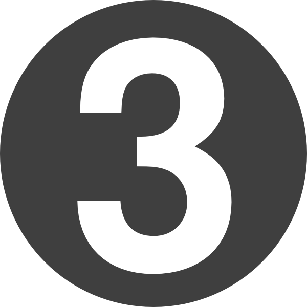 Number3 Icon Black Background PNG image