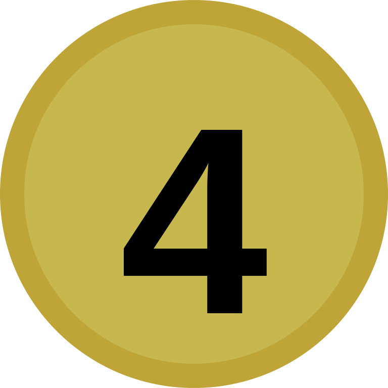 Number4 Gold Circle PNG image