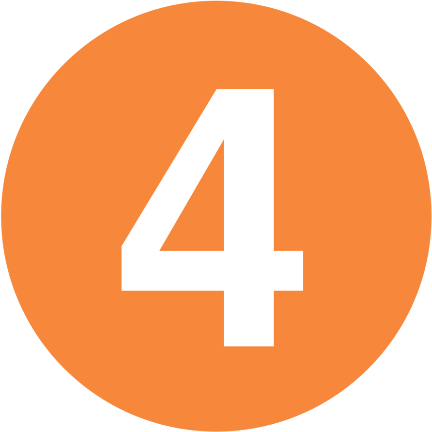 Number4 Icon Orange Background PNG image