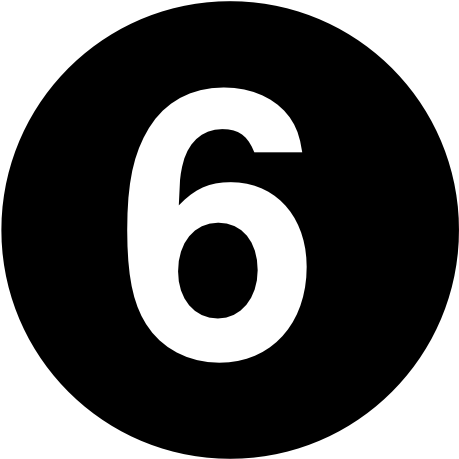 Number6 Icon Black Background PNG image