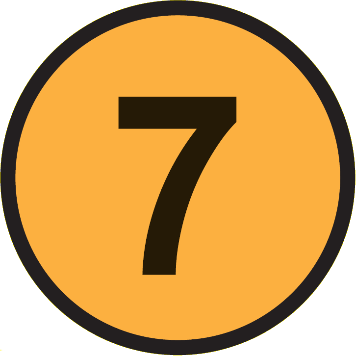 Number7 Iconon Orange Background PNG image