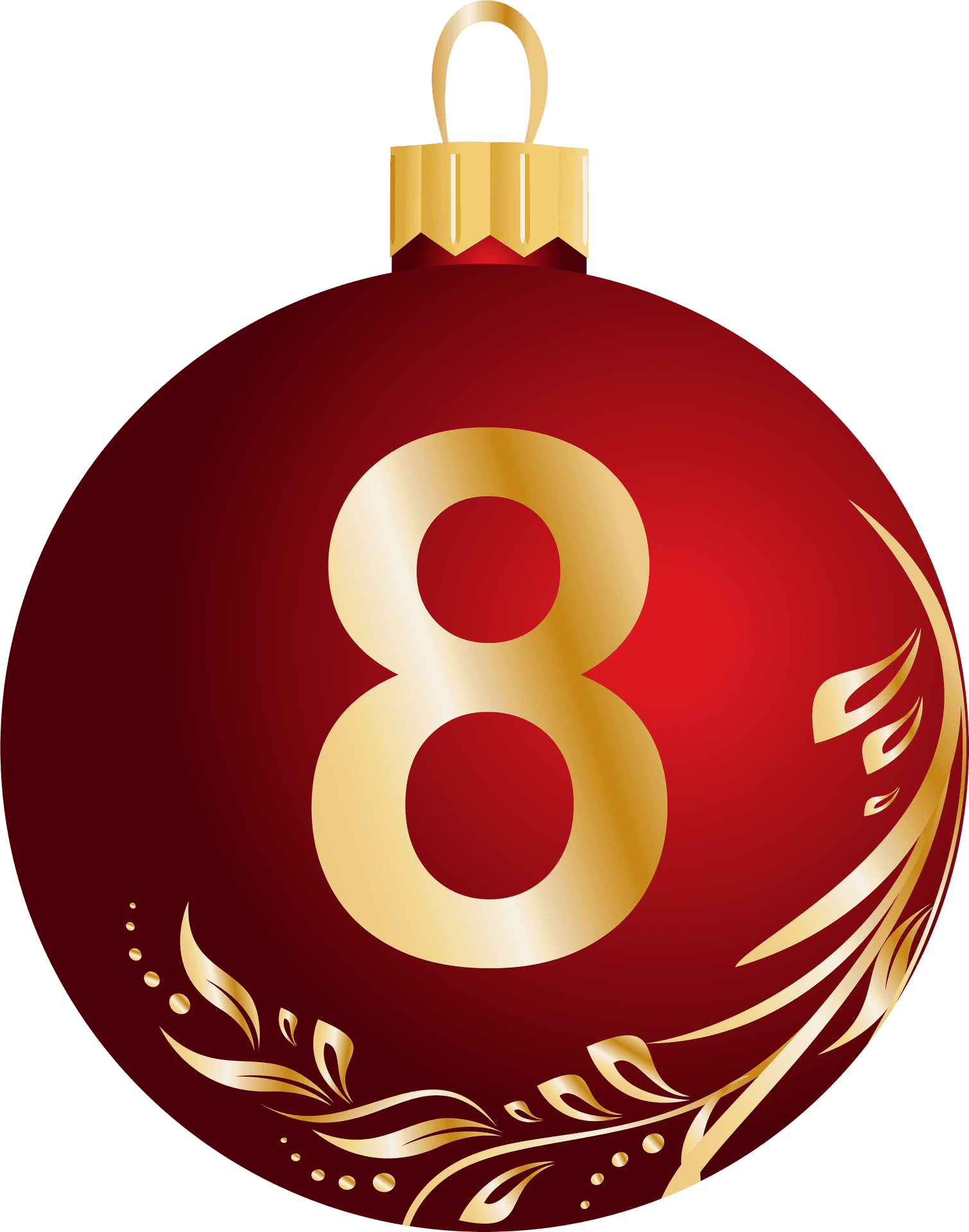 Number8 Christmas Ornament PNG image