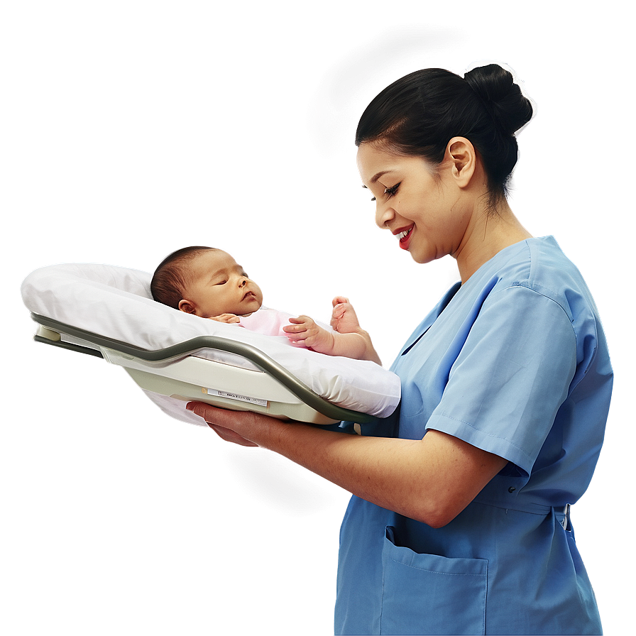 Nurse And Newborn Baby Png Qjc PNG image