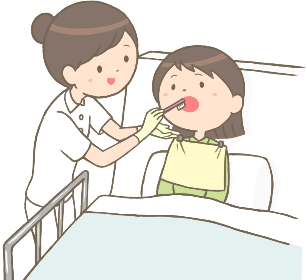 Nurse Assisting Patient Oral Care PNG image