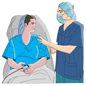 Nurse Comforting Patientin Hospital PNG image